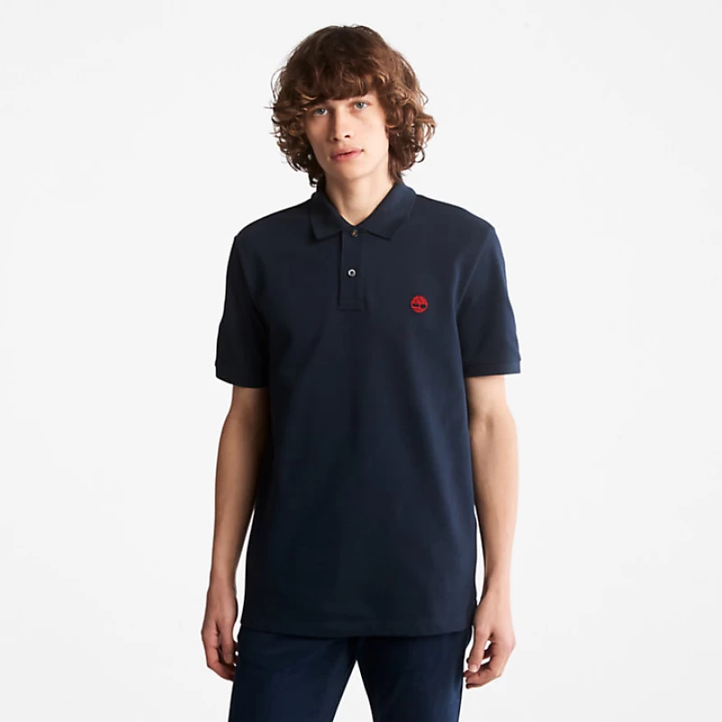 Timberland Ανδρική Μπλούζα SS Millers River Pique Polo TB0A26N4-433 Μπλε