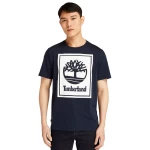 Timberland Ανδρική Μπλούζα T-Shirt SS Stack L Tee Reg TB0A2AJ1U10 Μπλε