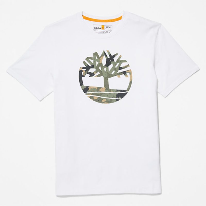 Ανδρική Μπλούζα Timberland Camo T-Shirt TB0A2MVZ100 Λευκό