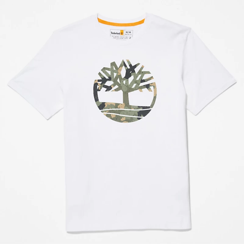 Ανδρική Μπλούζα Timberland Camo T-Shirt TB0A2MVZ100 Λευκό