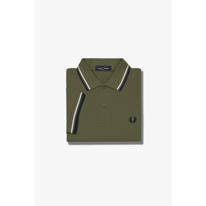 Fred Perry Ανδρική Μπλούζα Twin Tipped Polo M3600-B57 Χακί
