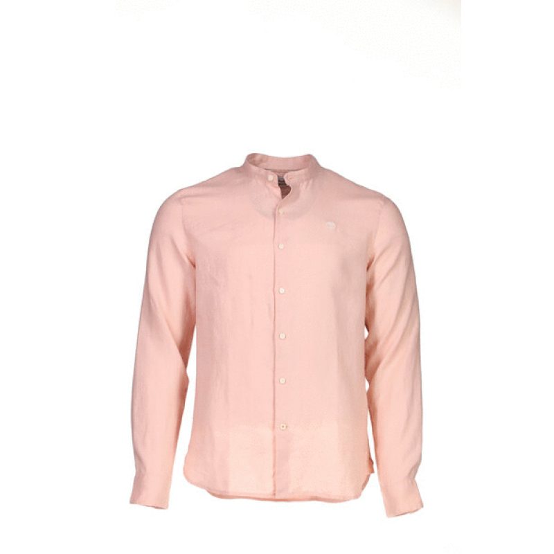Ανδρικό Πουκάμισο Λινό Mao Timberland Linen Korean Collar Shirt Slim TB0A2DC1662 Ροζ