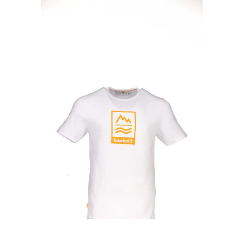 Timberland Ανδρική Μπλούζα MOUNTAINS-TO-RIVERS T-SHIRT TB0A2ND1100 Λευκό