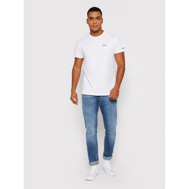 Pepe Jeans Ανδρική Μπλούζα Original Basic T-Shirt PM508212-800 Λευκό