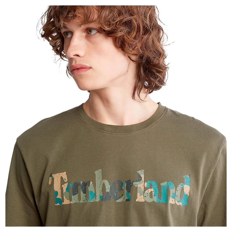 Timberland Ανδρική Μπλούζα T-Shirt SS LIN LOGO CAMO TB0A41KC-A58 Χακί
