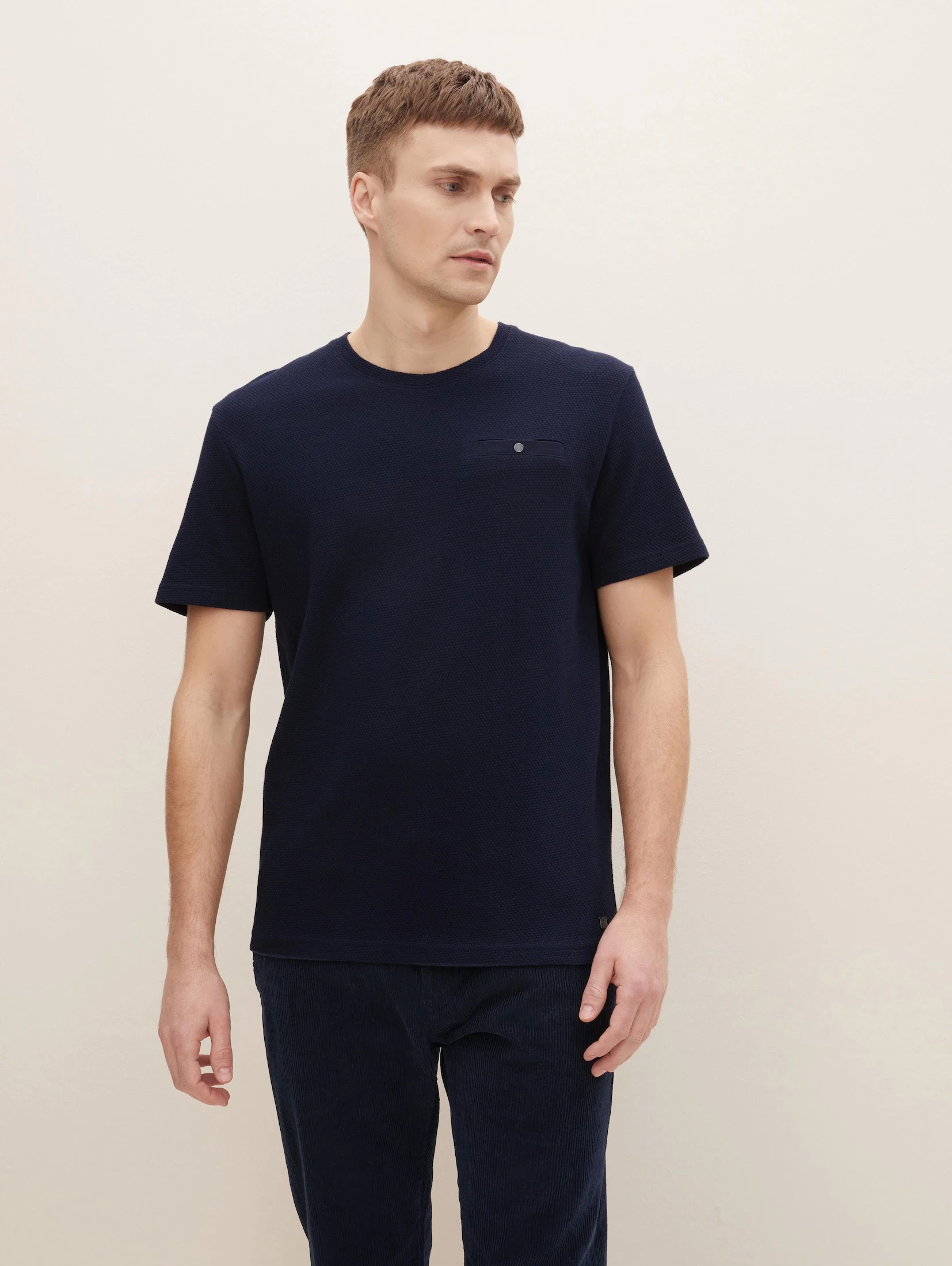 Ανδρική Μπλούζα Textured Tshirt With Pocket 103005010668 Μπλε
