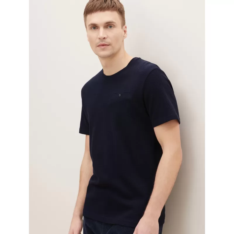 Ανδρική Μπλούζα Textured T-shirt With Pocket 1030050-10668 Μπλε