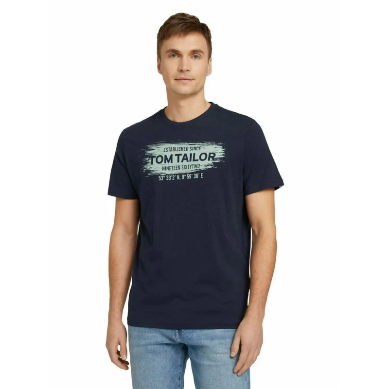 Ανδρική Μπλούζα Tom Tailor Printed Logo T-Shirt 1030034-10668 Μπλε