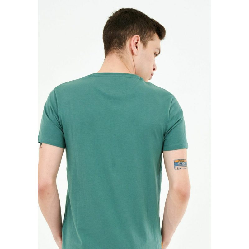 Timberland Ανδρική Μπλούζα Dunstan River V-Neck T-Shirt TB0A2BPT-CL6 Πράσινο