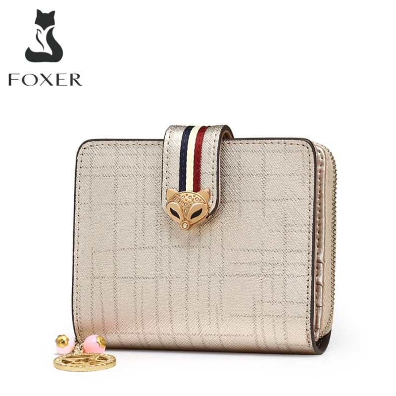 Γυναικείο δερμάτινο πορτοφόλι Foxer 218016F χρυσό