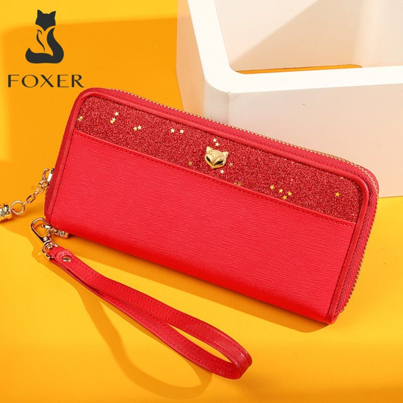 Γυναικείο δερμάτινο πορτοφόλι Foxer 253009F κόκκινο