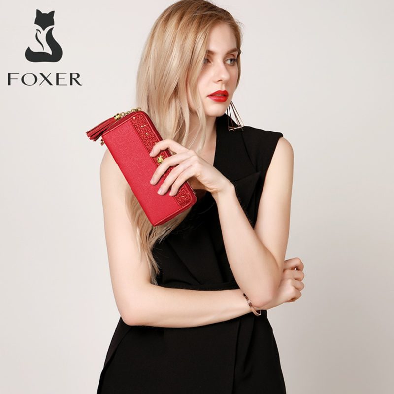 Γυναικείο δερμάτινο πορτοφόλι Foxer 253009F κόκκινο