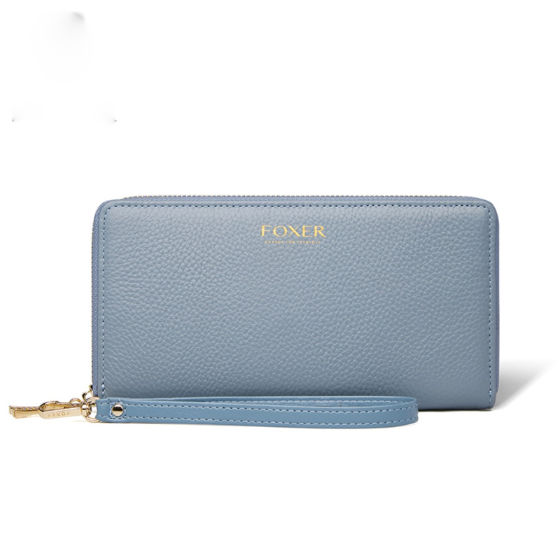Γυναικείο δερμάτινο πορτοφόλι Foxer 256001F γαλάζιο