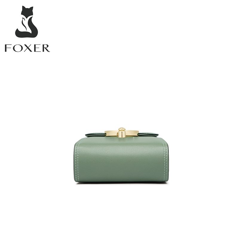 Δερμάτινη Γυναικεία Τσάντα Χιαστί Foxer 9130005F ανοιχτό πράσινο