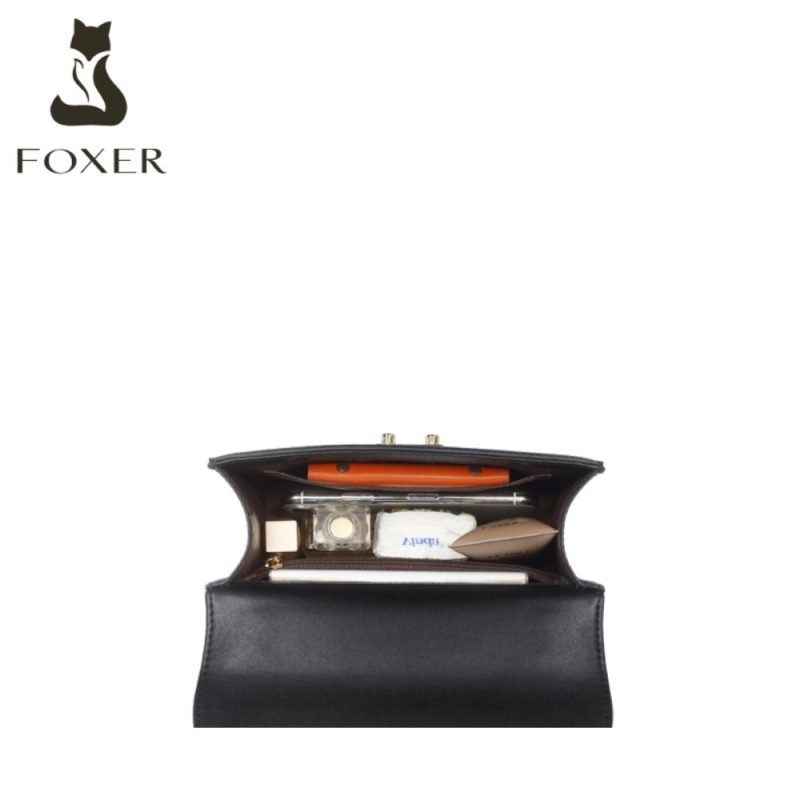 Δερμάτινη Γυναικεία Τσάντα Χιαστί Foxer  954111F μαύρο