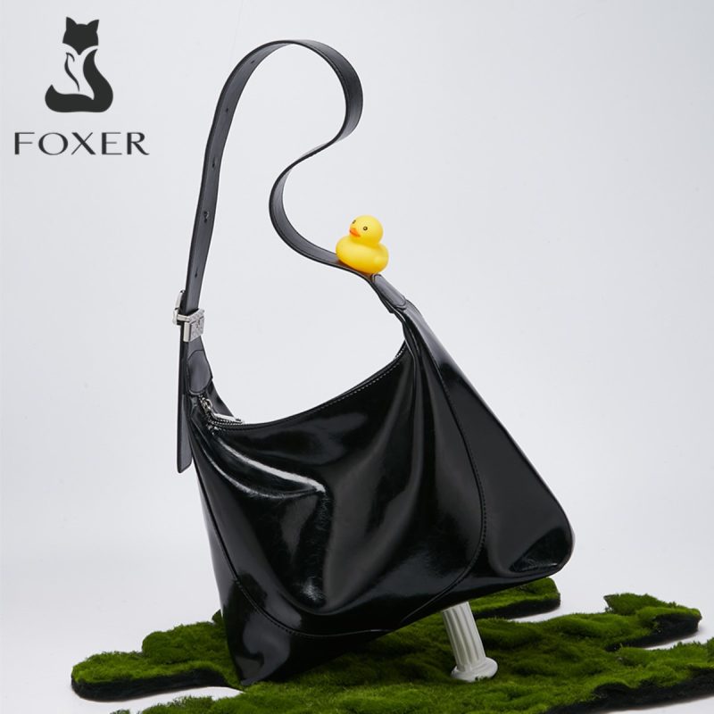 Δερμάτινη Γυναικεία Τσάντα Shopper ‘Ωμου Foxer 954199F μαύρο