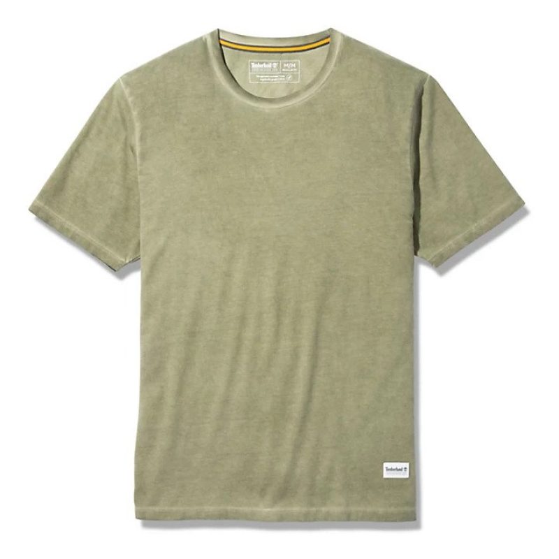 Timberland Ανδρική Μπλούζα T-Shirt SS Lamprey River Garment DYE Tee TB0A2CKPA58-Χακί
