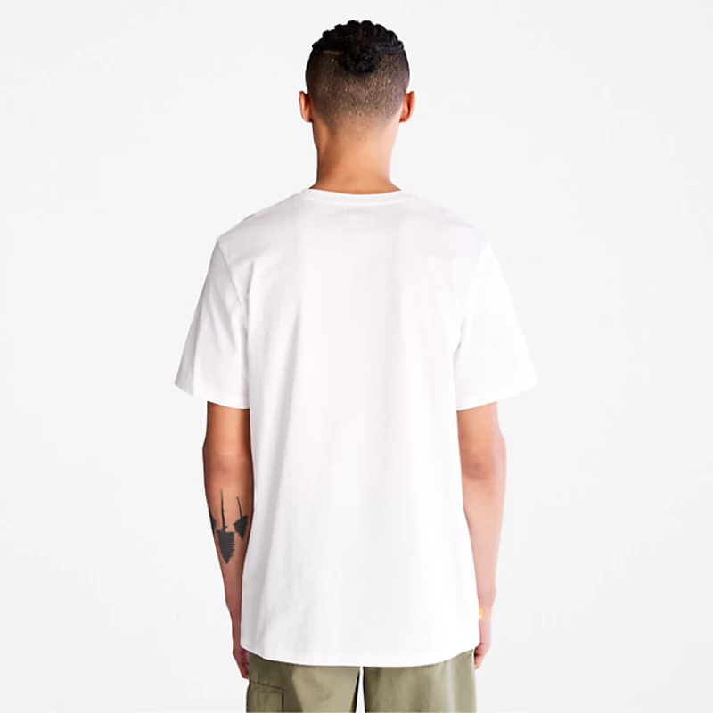 Timberland Ανδρική Μπλούζα T-Shirt SS LIN LOGO CAMO TB0A41KC-100 Λευκό