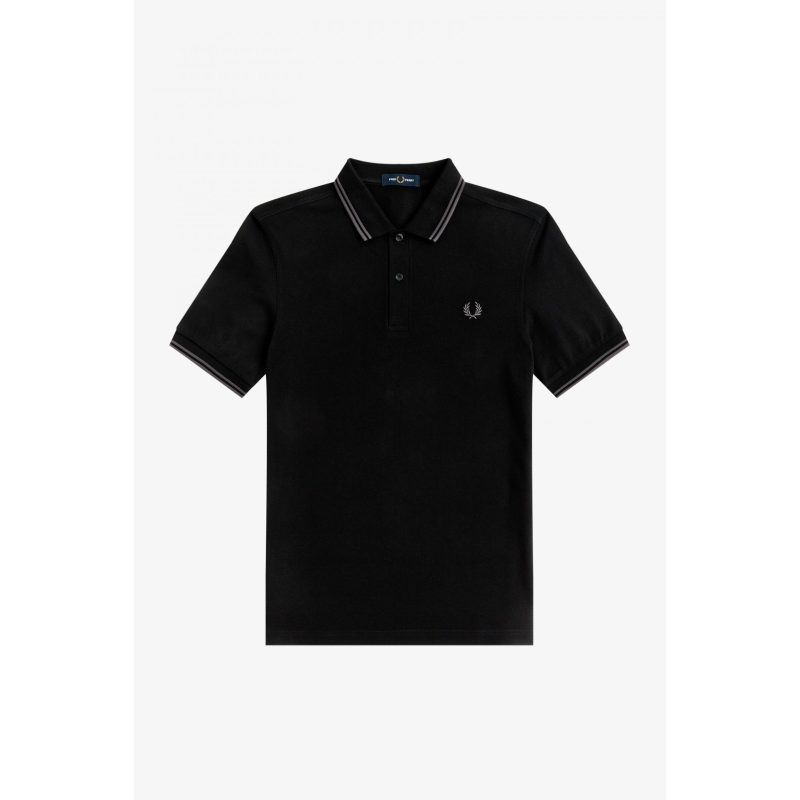 Fred Perry Ανδρική Μπλούζα Twin Tipped Polo M3600-P32 Μαύρο