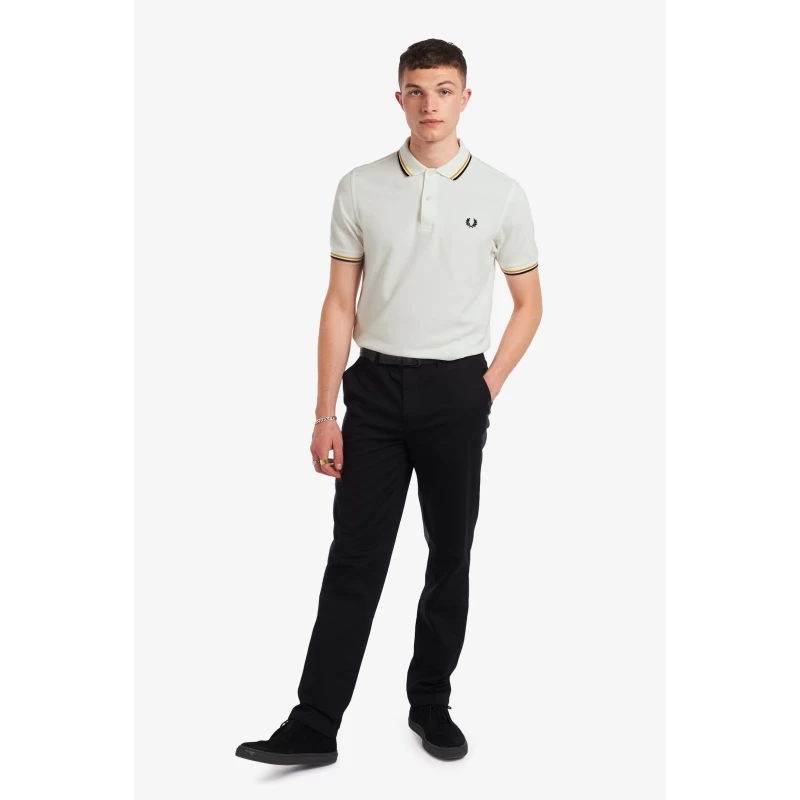 Fred Perry Ανδρική Μπλούζα Twin Tipped Polo M3600-P62 Λευκό