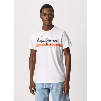 Pepe Jeans Ανδρική Μπλούζα T-Shirt Abrel PM508216-800 Λευκό