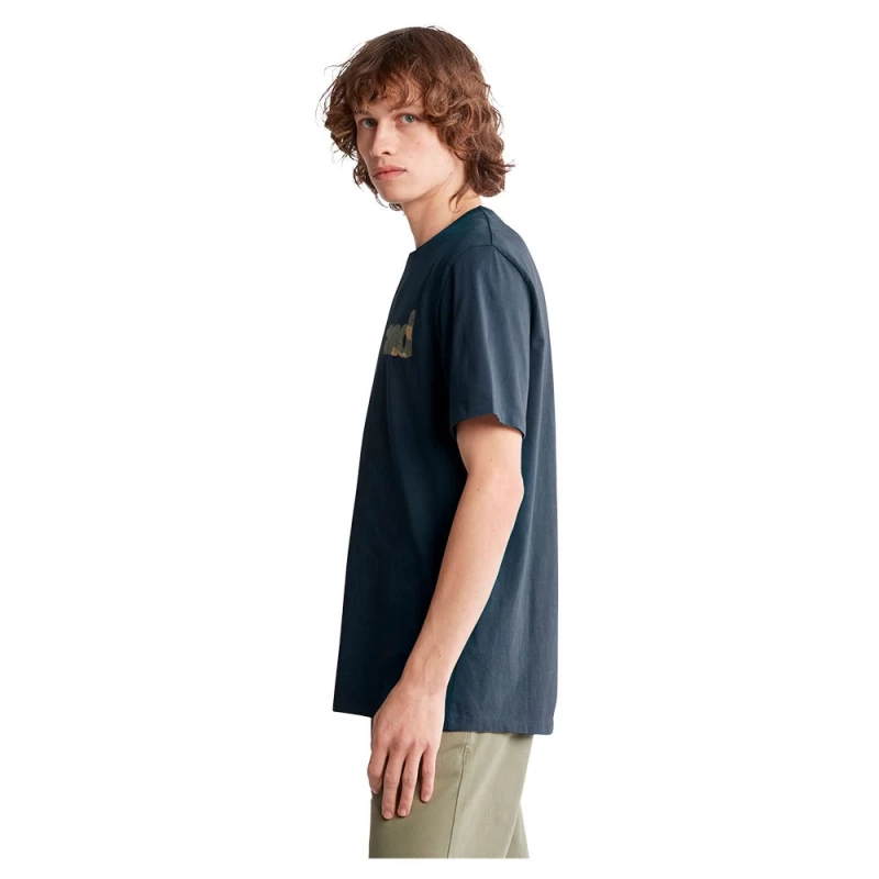 Timberland Ανδρική Μπλούζα T-Shirt SS LIN LOGO CAMO TB0A41KC-433 Μπλε