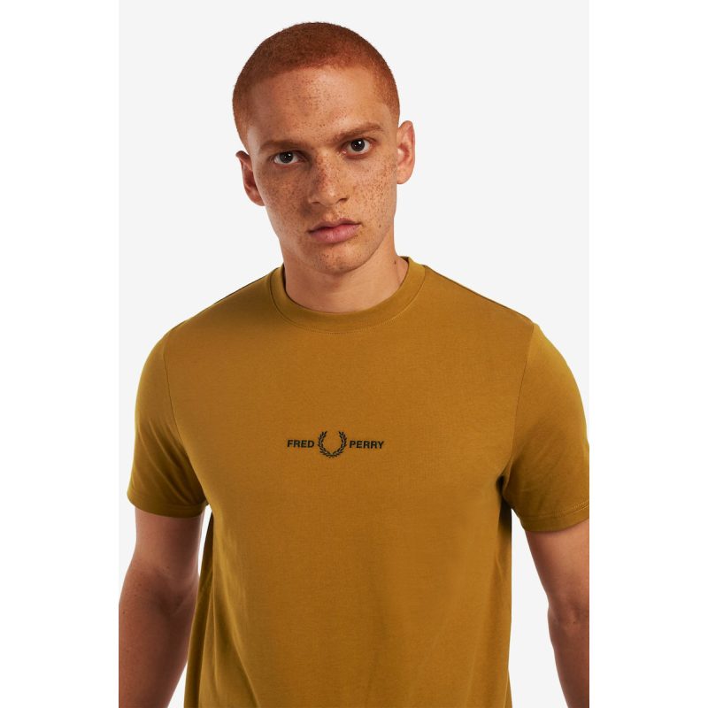 Fred Perry Ανδρική Μπλούζα Embroidered T-Shirt M2706-644 Καφέ