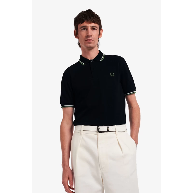 Fred Perry Ανδρική Μπλούζα Twin Tipped Polo M3600-P27 Μαύρο