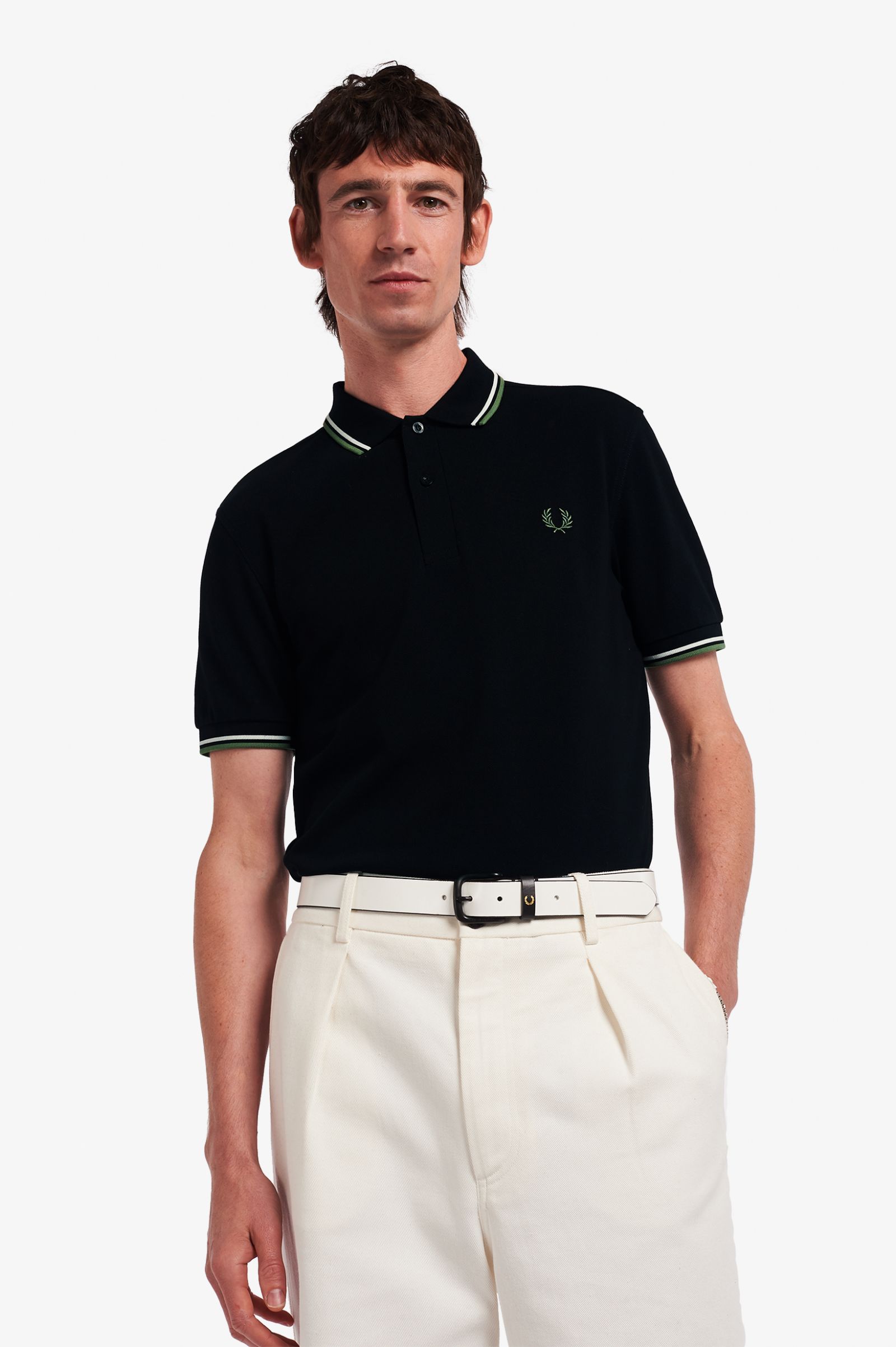 Fred Perry Ανδρική Μπλούζα Twin Tipped Polo M3600P27 Μαύρο