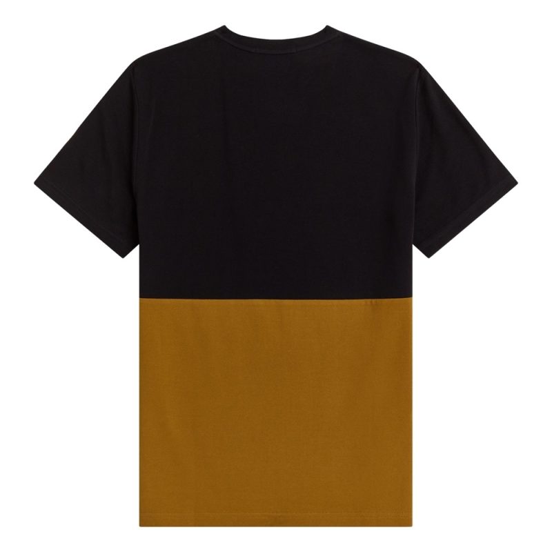 Fred Perry Ανδρική Μπλούζα Panelled Stripe T-Shirt M3579-644 Dark Caramel