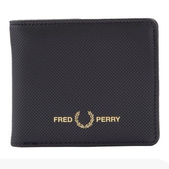 Fred Perry Ανδρικό Πορτοφόλι Piqué Textured Billfold Wallet L2263-102 Μαύρο