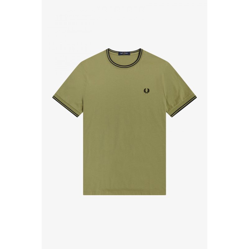 Fred Perry Ανδρική Μπλούζα Τ-Shirt Twin Tipped M1588 -P05 Πράσινο