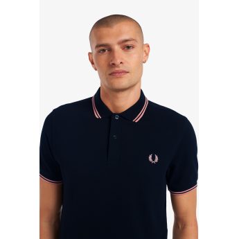 Fred Perry Ανδρική Μπλούζα Twin Tipped Polo M3600-P75 Μαύρο