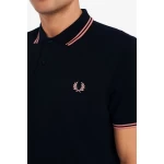 Fred Perry Ανδρική Μπλούζα Twin Tipped Polo M3600-P75 Μαύρο