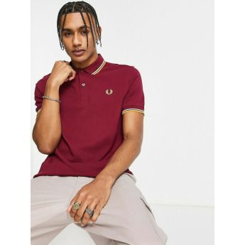 Fred Perry Ανδρική Μπλούζα Twin Tipped Polo M3600-P20 Μπορντό