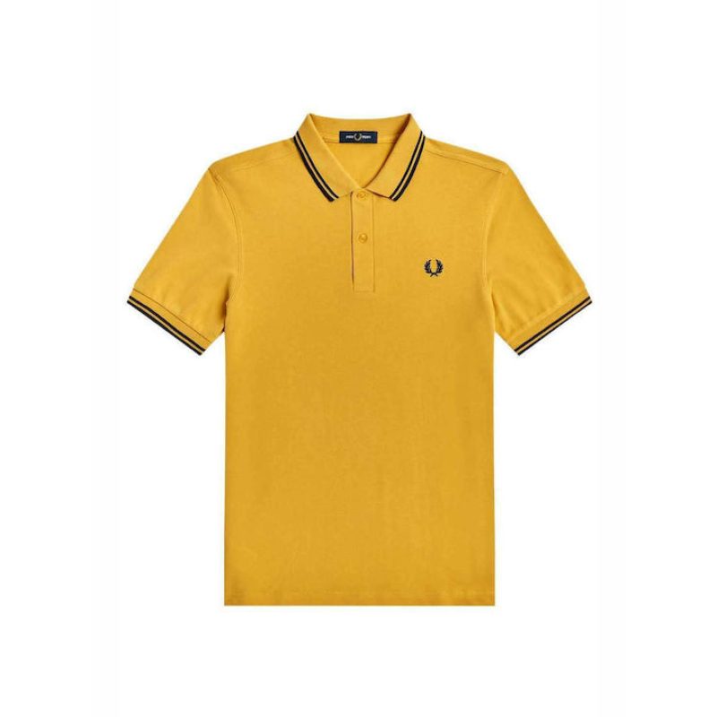 Fred Perry Ανδρική Μπλούζα Twin Tipped Polo M3600-P28 Μουσταρδί