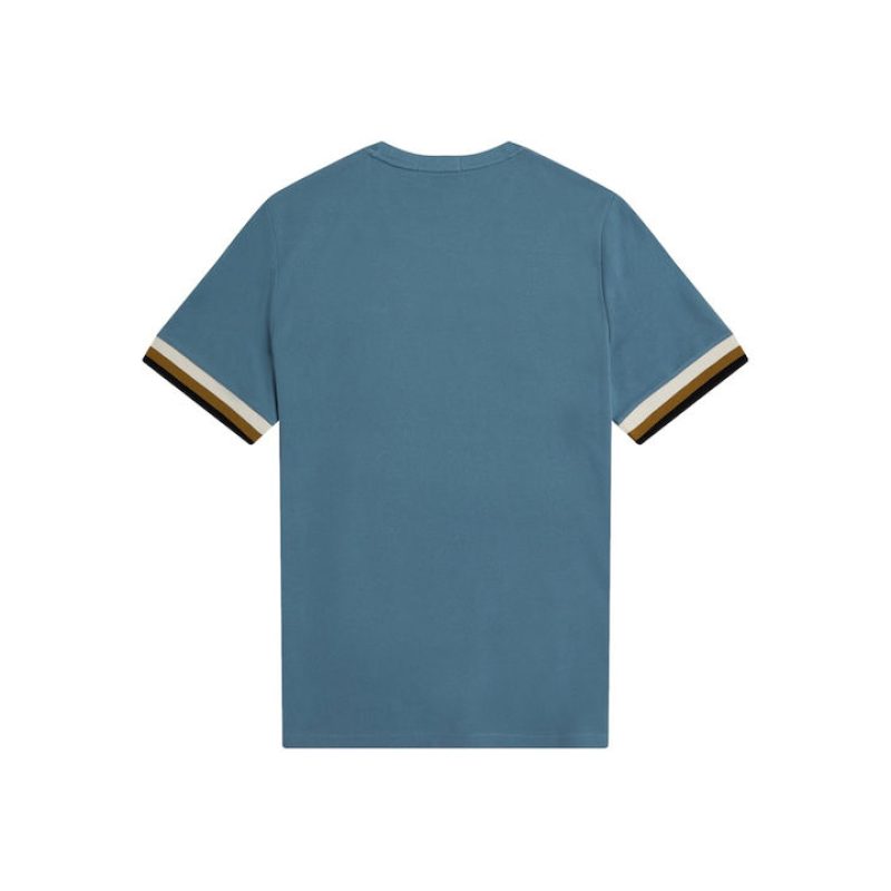 Fred Perry Ανδρική Μπλούζα Striped Cuff Pique T-Shirt M3594-N11 Ash Blue