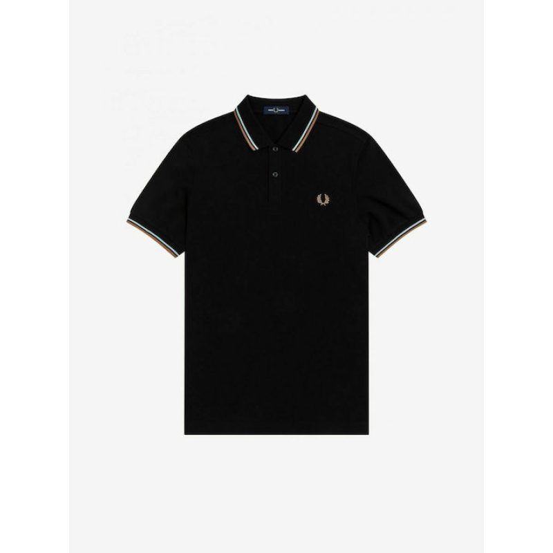 Fred Perry Ανδρική Μπλούζα Twin Tipped Polo M3600-P37 Μαύρο