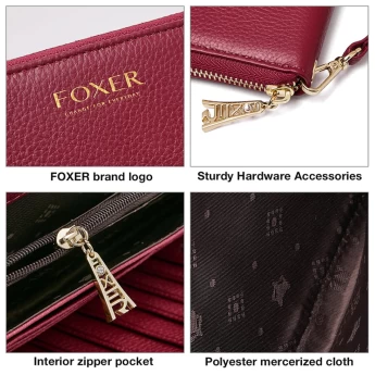 Γυναικείο δερμάτινο πορτοφόλι Foxer 256001F κόκκινο