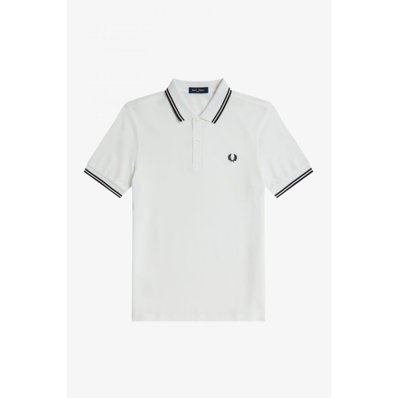 Fred Perry Ανδρική Μπλούζα Twin Tipped Polo M3600-200 Λευκό
