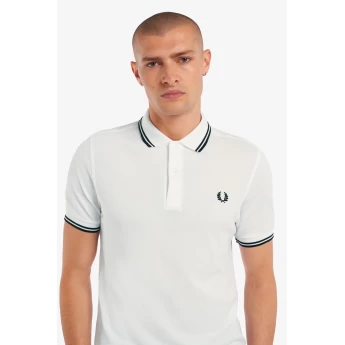 Fred Perry Ανδρική Μπλούζα Twin Tipped Polo M3600-200 Λευκό