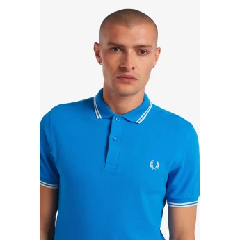 Fred Perry Ανδρική Μπλούζα Twin Tipped Polo M3600-779 Μπλε