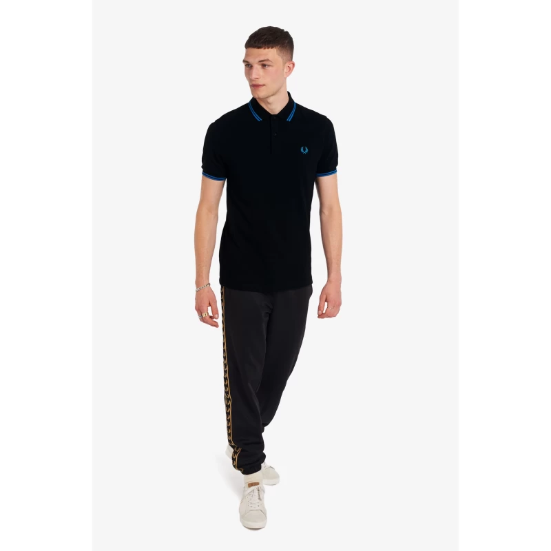 Fred Perry Ανδρική Μπλούζα Twin Tipped Polo M3600-P24 Μαύρο