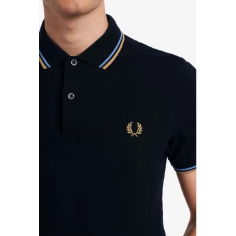 Fred Perry Ανδρική Μπλούζα Twin Tipped Polo M3600-P41 Μαύρο