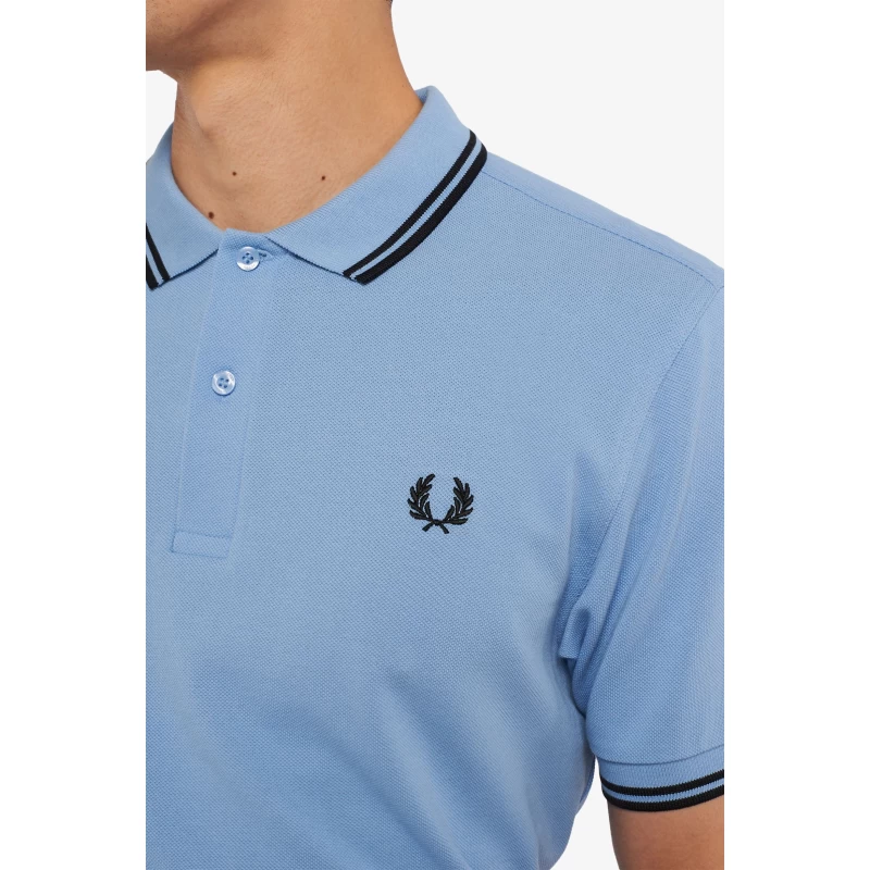 Fred Perry Ανδρική Μπλούζα Twin Tipped Polo M3600-P43 Γαλάζιο