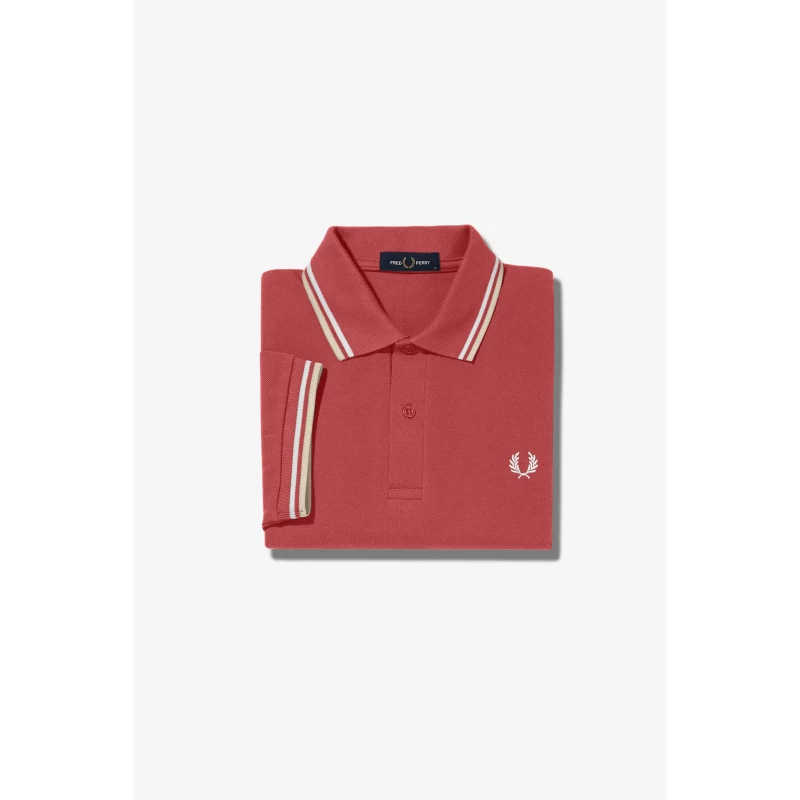 Fred Perry Ανδρική Μπλούζα Twin Tipped Polo M3600-P46 Κοραλί