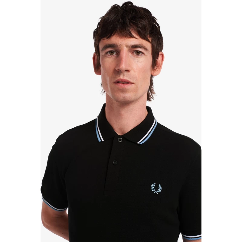Fred Perry Ανδρική Μπλούζα Twin Tipped Polo M3600-P65 Μαύρο