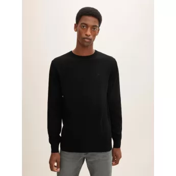 Tom Tailor Ανδρικό Πουλόβερ BASIC CREW Neck Sweater 1012819-29999 Μαύρο