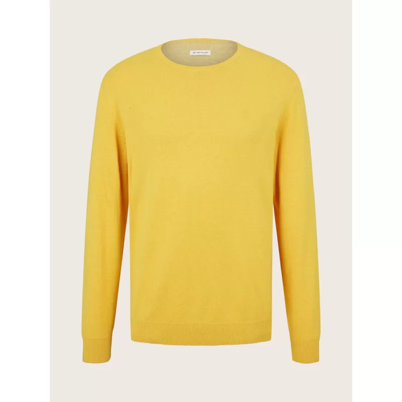 Tom Tailor Ανδρικό Πουλόβερ Mottled knitted sweater 1027661-30314 Κίτρινο