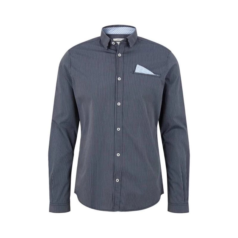 Ανδρικό Πουκάμισο Tom Tailor Fitted Smart Shirt 1032344-24464 Μπλε